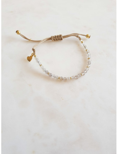 PULSEIRA ALGODÃO COM PEDRAS PRATA DOURADA