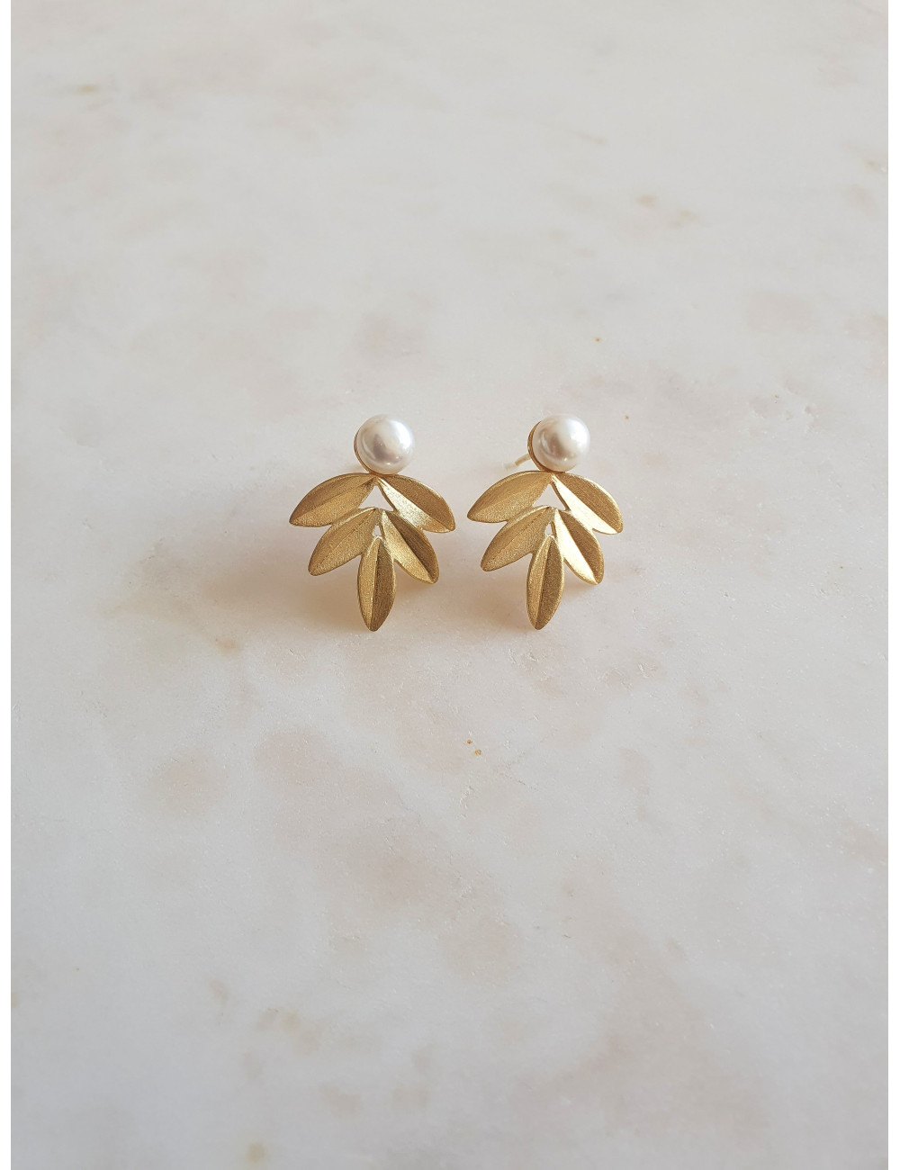 BRINCOS BEAUTY LEAF PRATA DOURADA