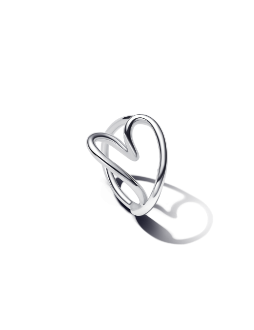 Anel Coração Assimétrico Pandora