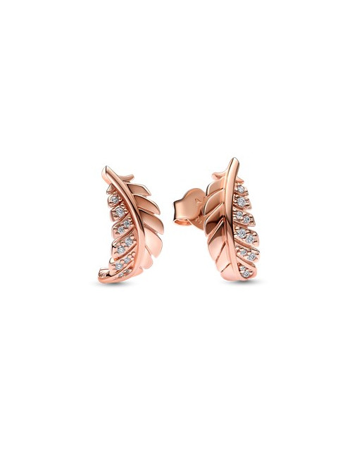 BRINCOS FLOATING CURVED FEATHER PANDORA