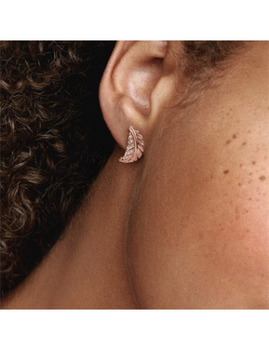 BRINCOS FLOATING CURVED FEATHER PANDORA