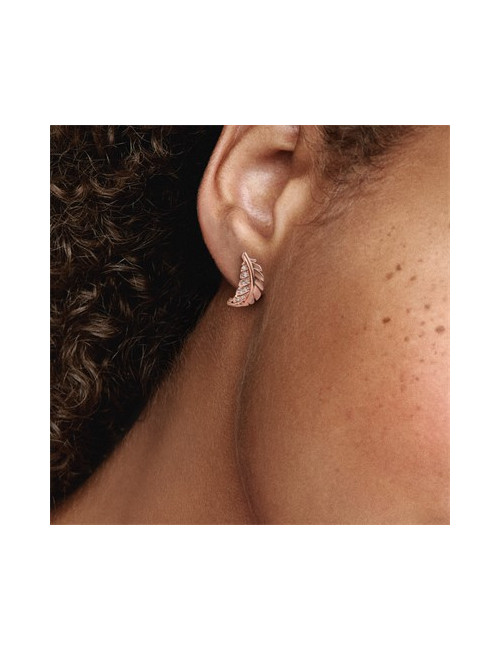 BRINCOS FLOATING CURVED FEATHER PANDORA