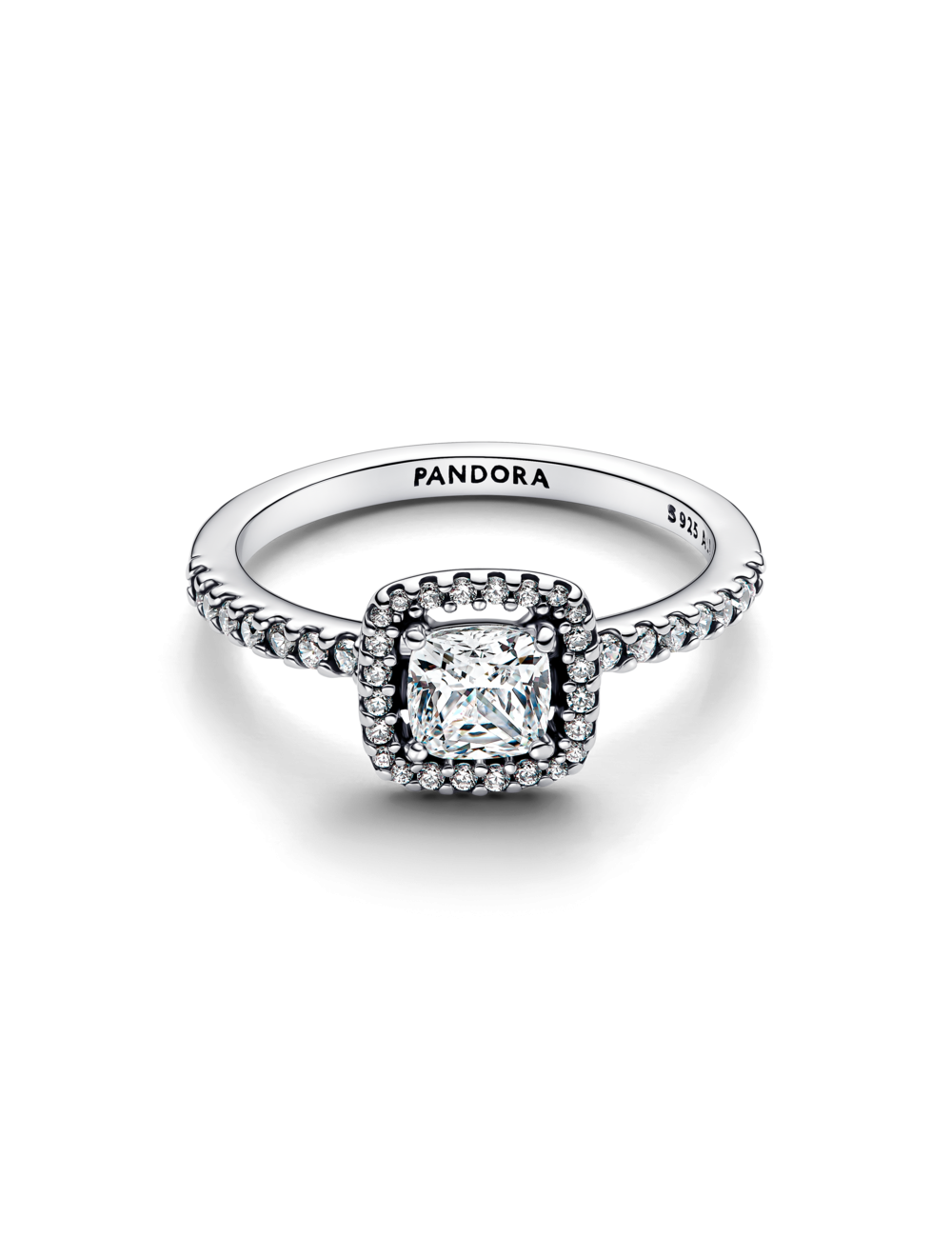 Anel Auréola Quadrada Brilhante Pandora