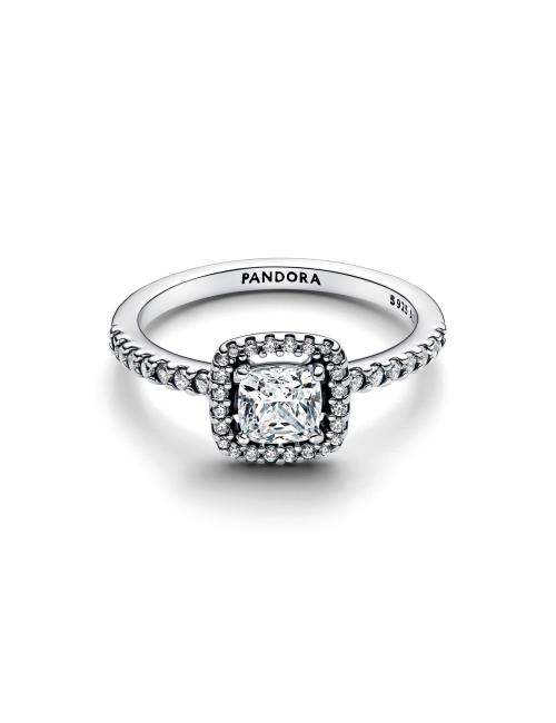Anel Auréola Quadrada Brilhante Pandora