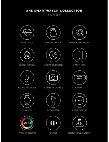 Smartwatch One Men Alphacall Black Links