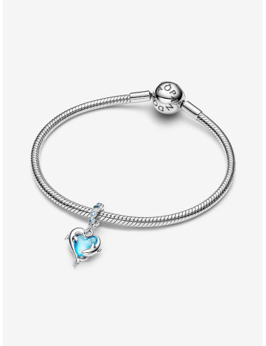 Conta Pendente Golfinhos Murano Azul Pandora