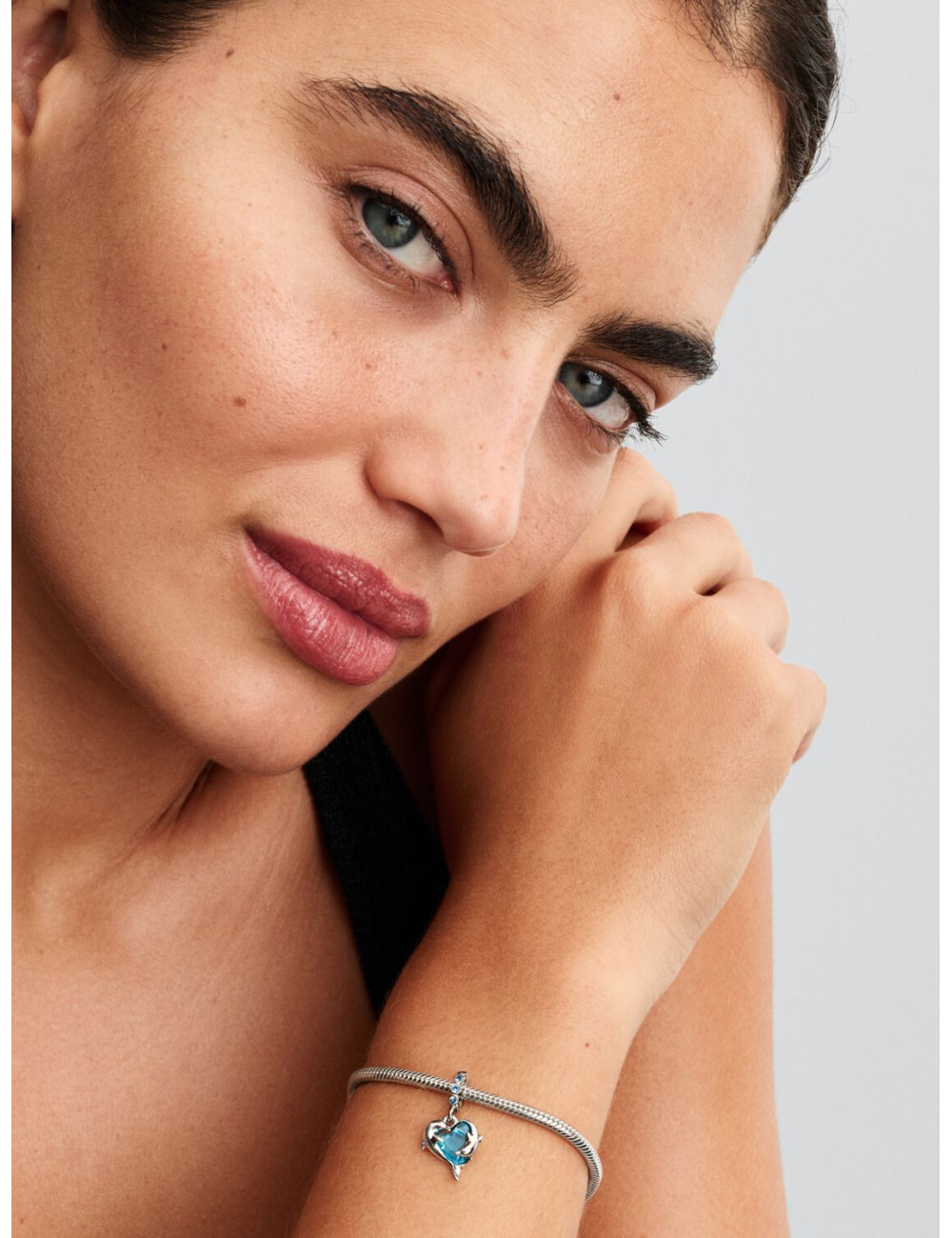 Conta Pendente Golfinhos Murano Azul Pandora