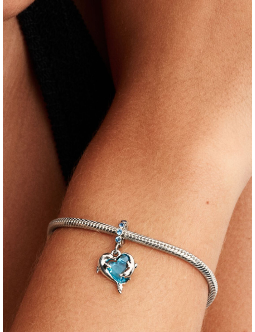 Conta Pendente Golfinhos Murano Azul Pandora