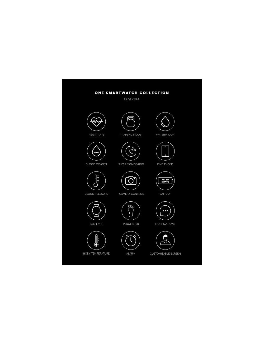 Smartwatch One Men Forceful Black Silicone