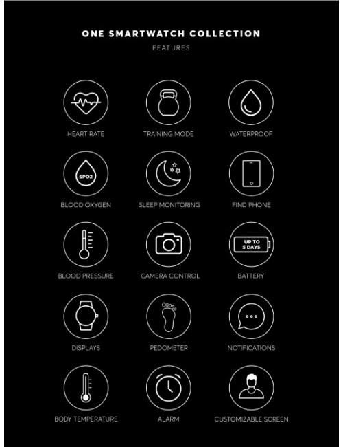 Smartwatch One Men Forceful Black Silicone