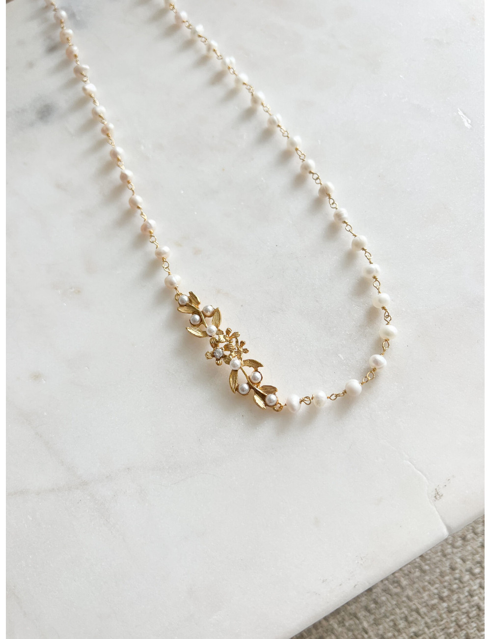 Colar Elegance Bouquet Prata Dourada