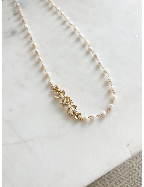 Colar Elegance Bouquet Prata Dourada