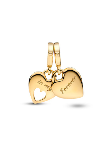 Conta Mother and Daughter Double Heart Split Pandora