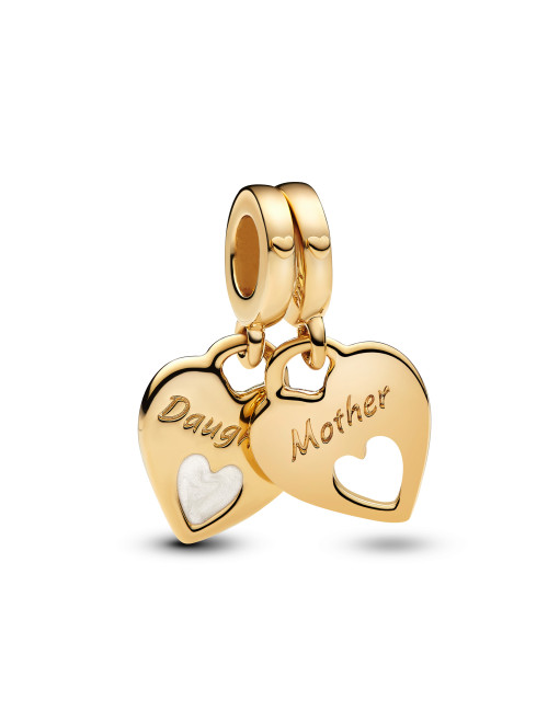Conta Mother and Daughter Double Heart Split Pandora