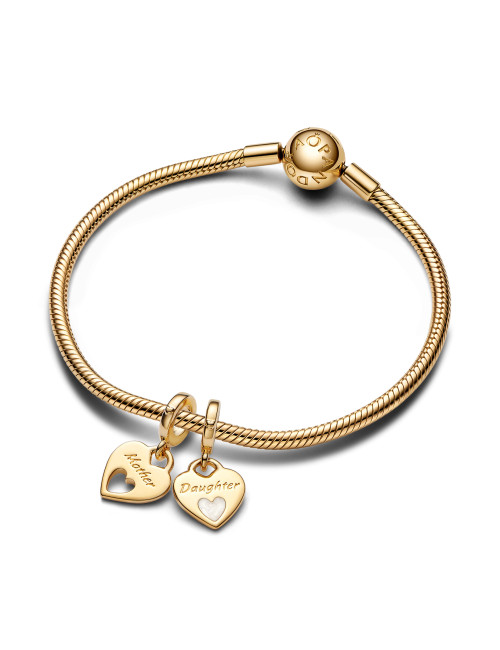 Conta Mother and Daughter Double Heart Split Pandora