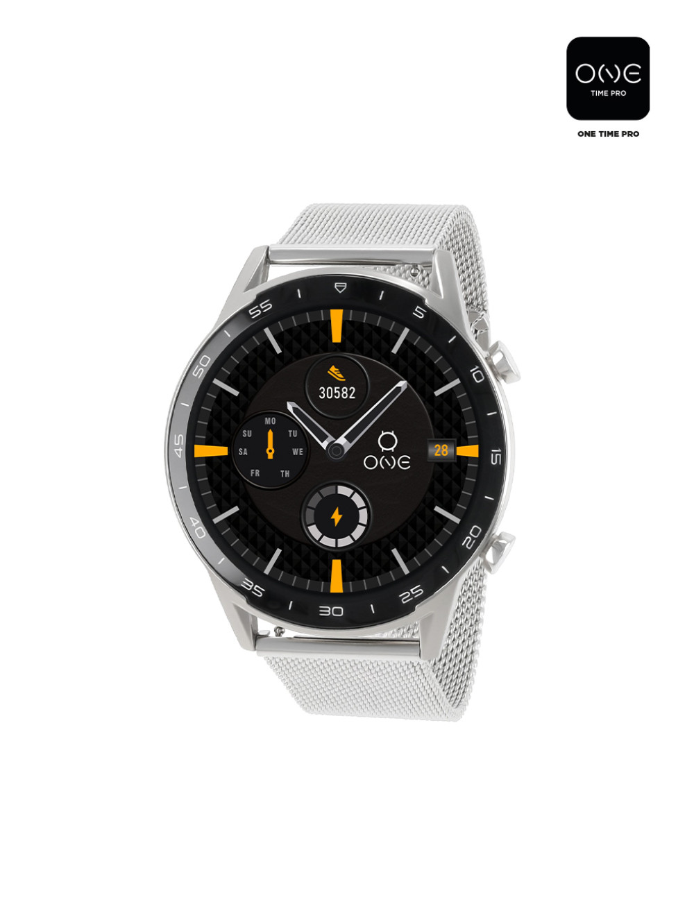 Relógio Smartwatch One Men Forceful Silver Mesh