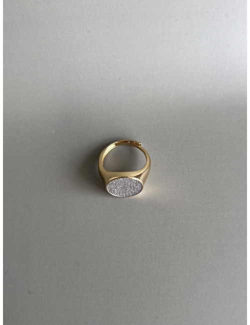 Anel Milan Prata Dourada