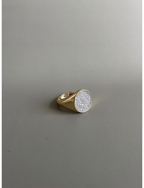 Anel Milan Prata Dourada