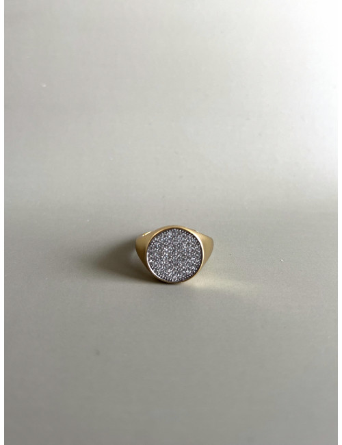 Anel Milan Prata Dourada