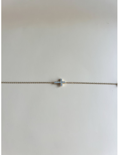 Pulseira Cruz Prata Dourada