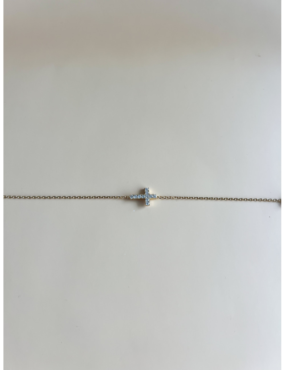 Pulseira Cruz Prata Dourada