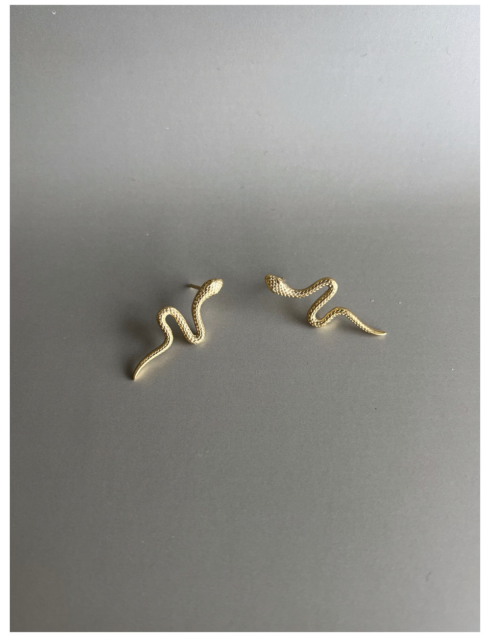 Brincos Cobra Prata Dourada