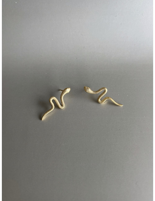 Brincos Cobra Prata Dourada