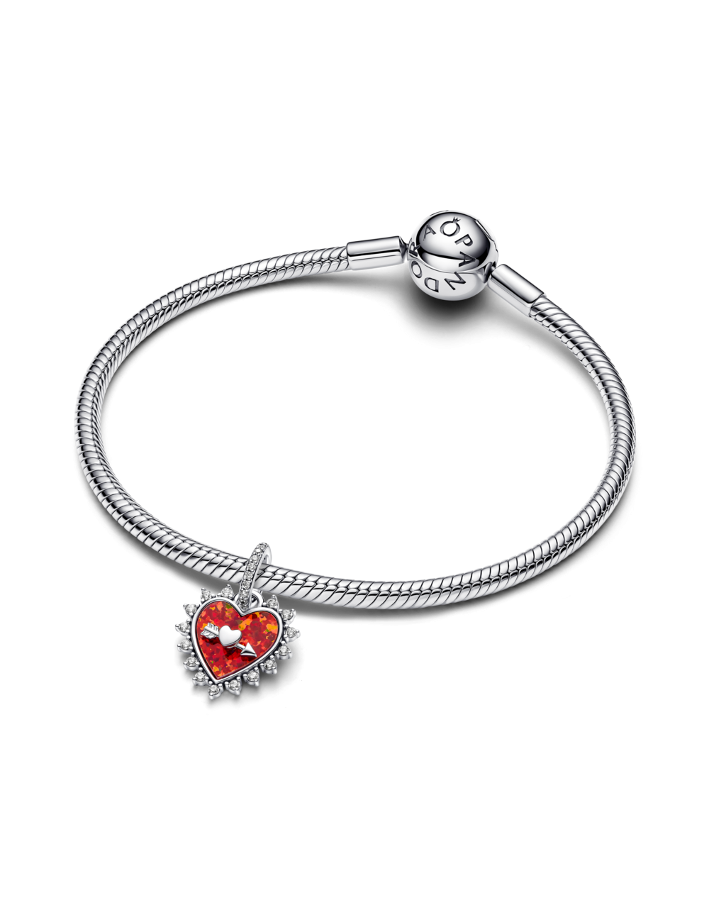 Conta Coração Flecha Giratória Pandora