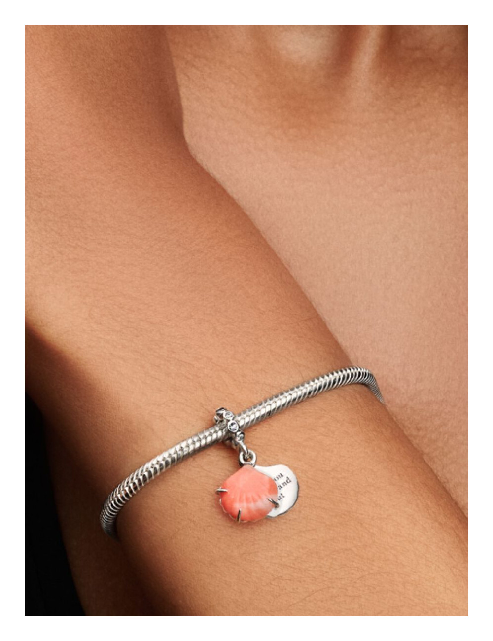 Conta Pendente Dupla Concha Coral Pandora