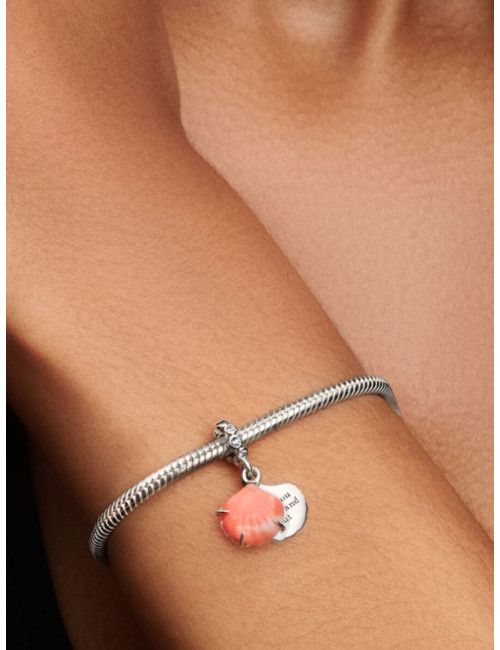 Conta Pendente Dupla Concha Coral Pandora