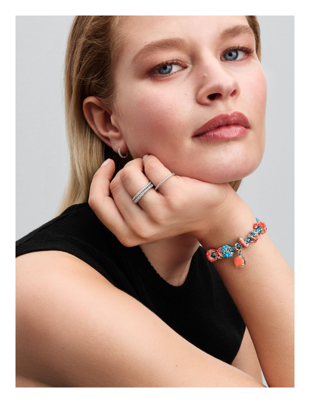 Conta Pendente Dupla Concha Coral Pandora