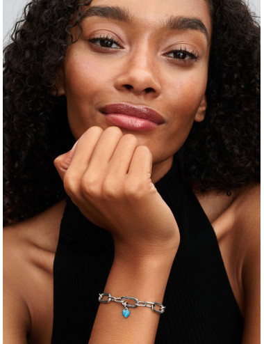 Mini-Conta Pendente Coração Turquesa Pandora