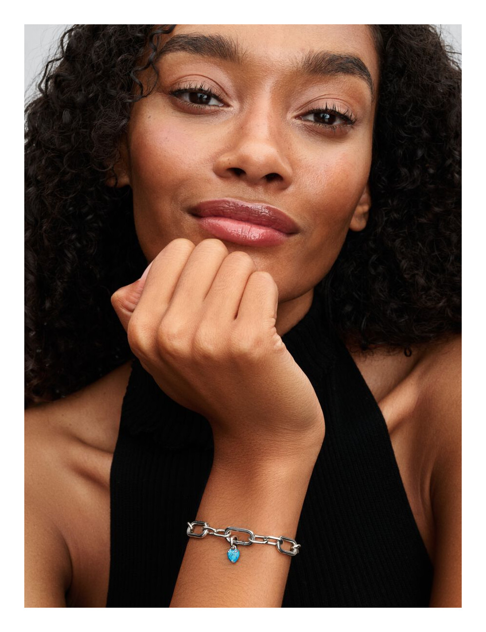 Mini-Conta Pendente Coração Turquesa Pandora