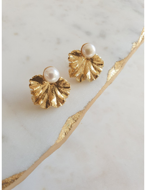 BRINCOS FOLHA PRATA DOURADA