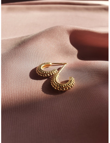 ARGOLAS PEQUENAS GRANITOS EM PRATA DOURADA