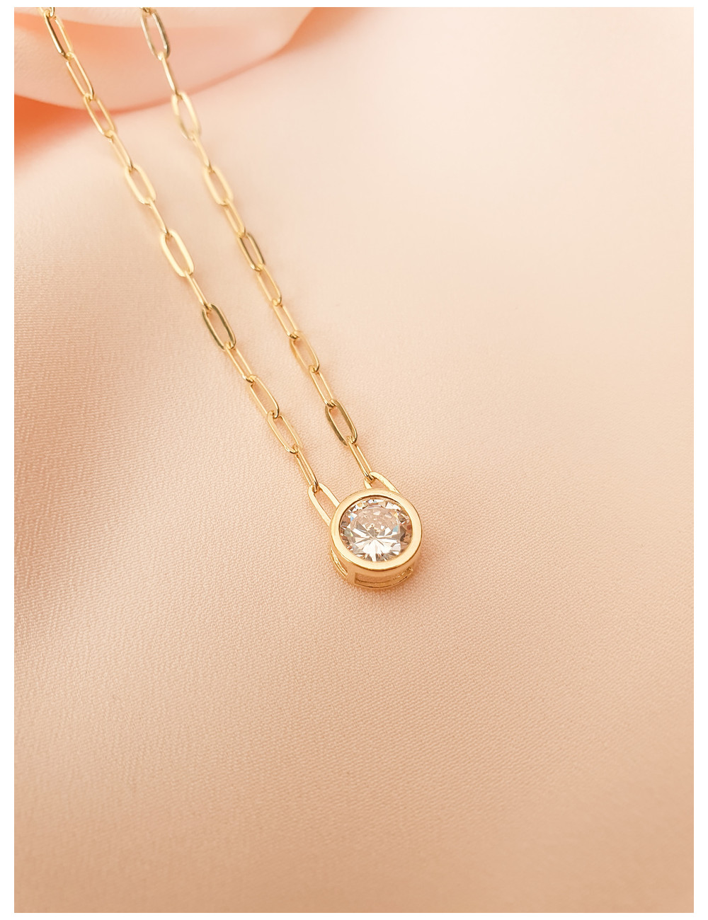 COLAR SOLITÁRIO MALHA ELOS PRATA