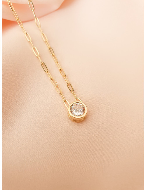 COLAR SOLITÁRIO MALHA ELOS PRATA