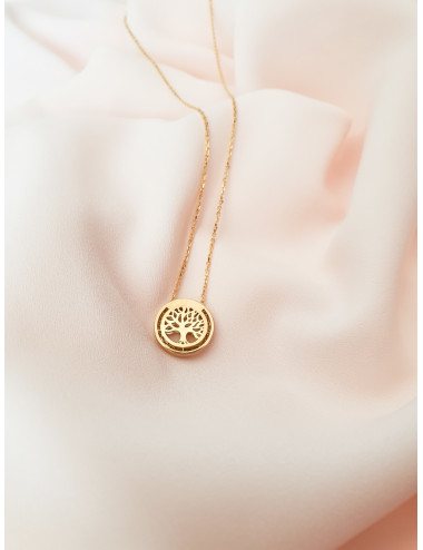 COLAR ÁRVORE DA VIDA PRATA DOURADA