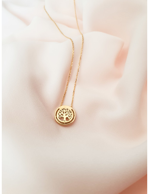 COLAR ÁRVORE DA VIDA PRATA DOURADA