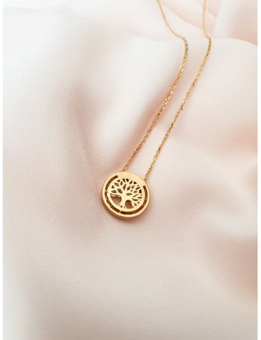 COLAR ÁRVORE DA VIDA PRATA DOURADA