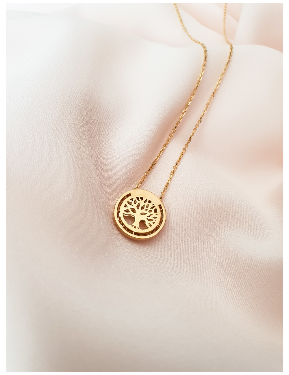 COLAR ÁRVORE DA VIDA PRATA DOURADA