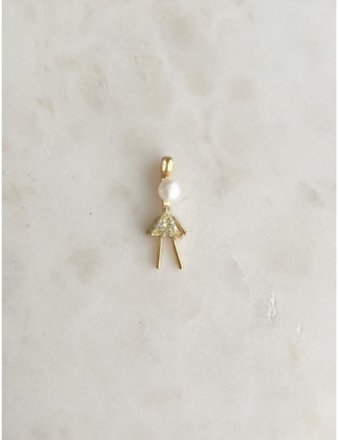 BERLOQUE MENINA TRIANG AMARELO PRATA DOURADA