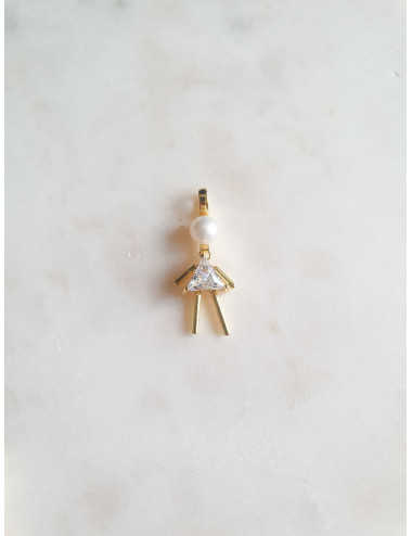 BERLOQUE MENINA TRIANG BRANCO PRATA DOURADA