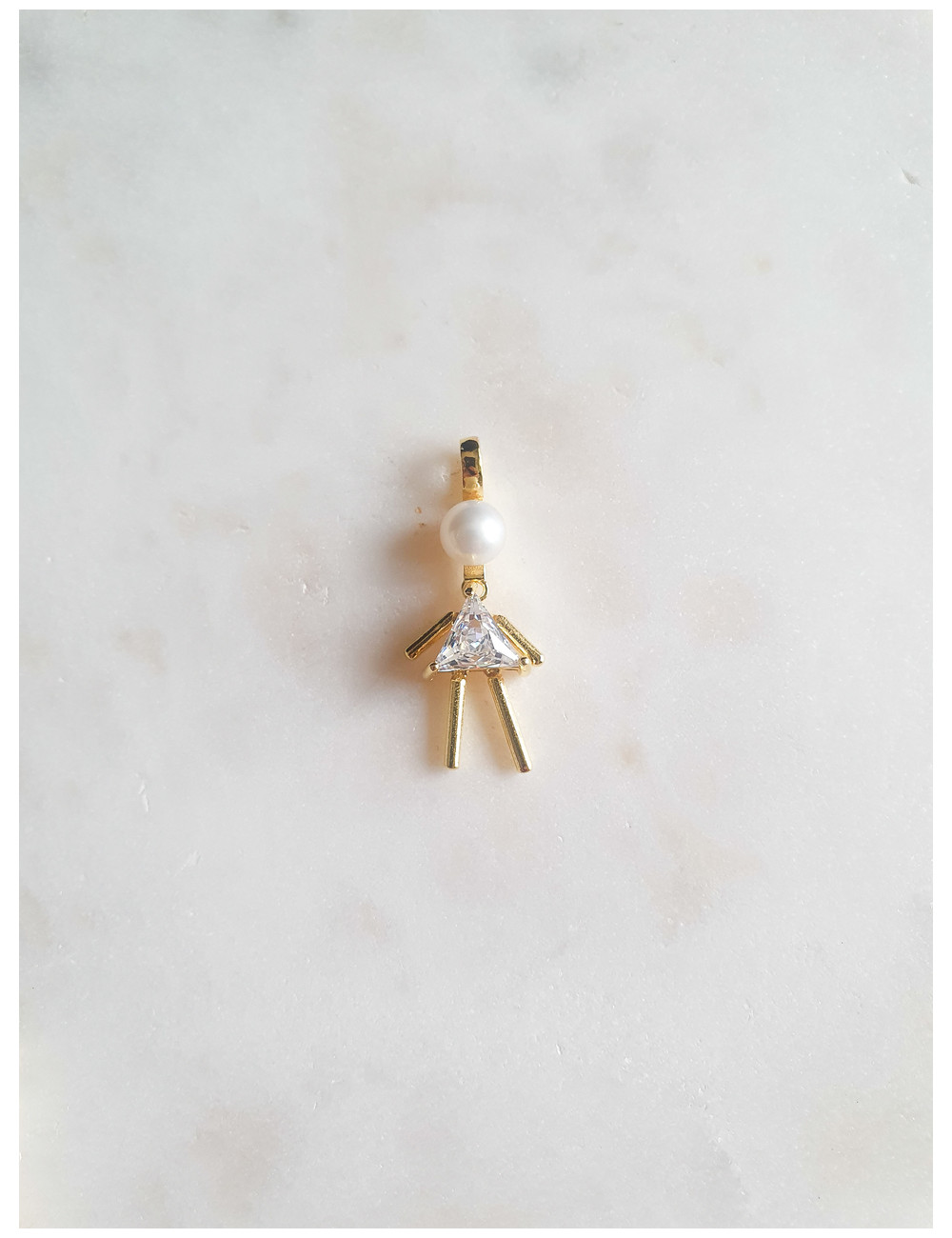 BERLOQUE MENINA TRIANG BRANCO PRATA DOURADA