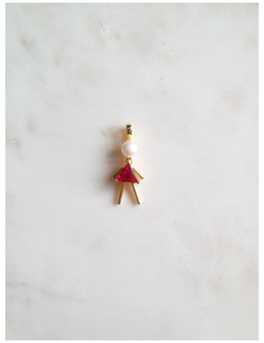 BERLOQUE MENINA TRIANG RUBI PRATA DOURADA