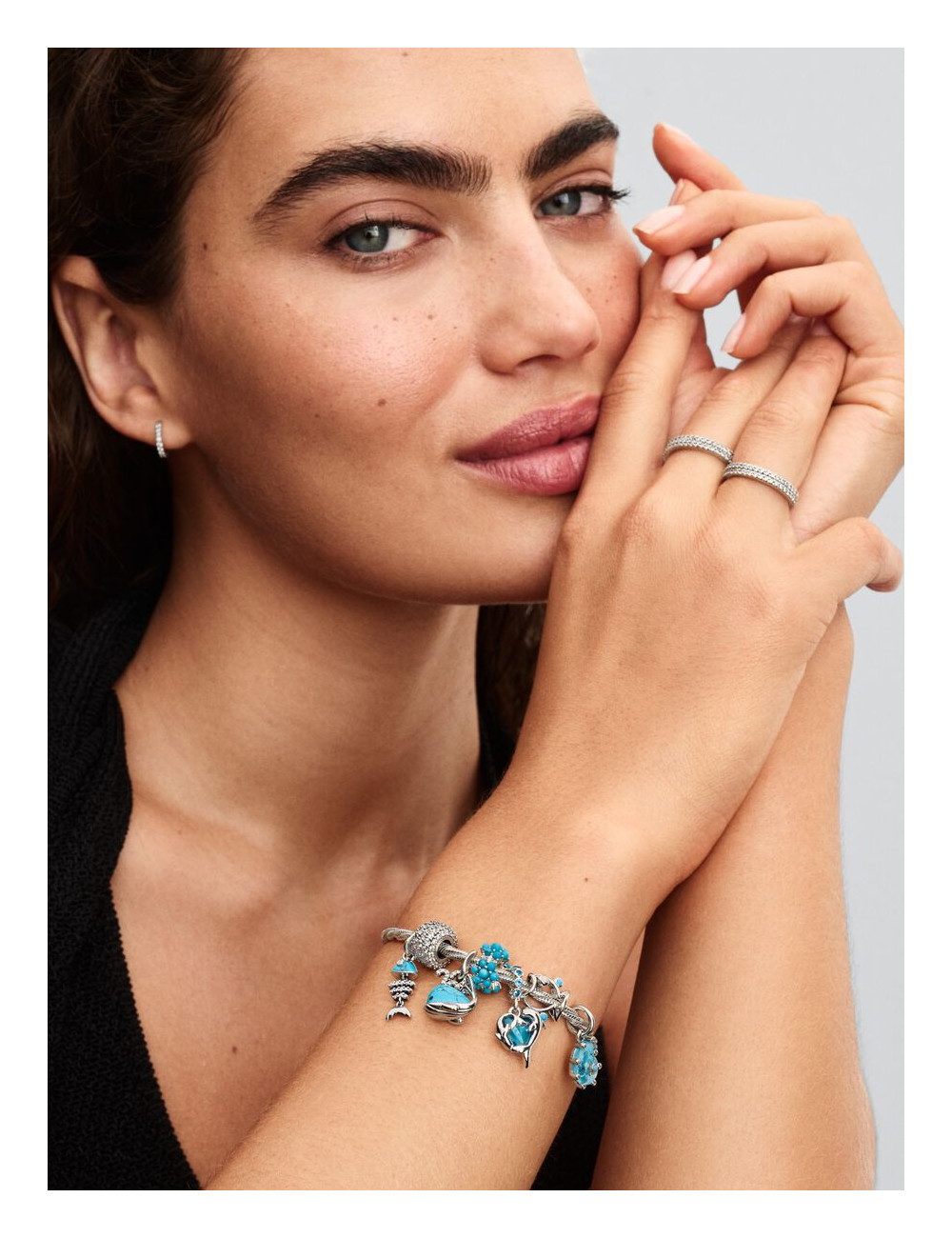 Conta Pendente Espinha de Peixe Turquesa Pandora