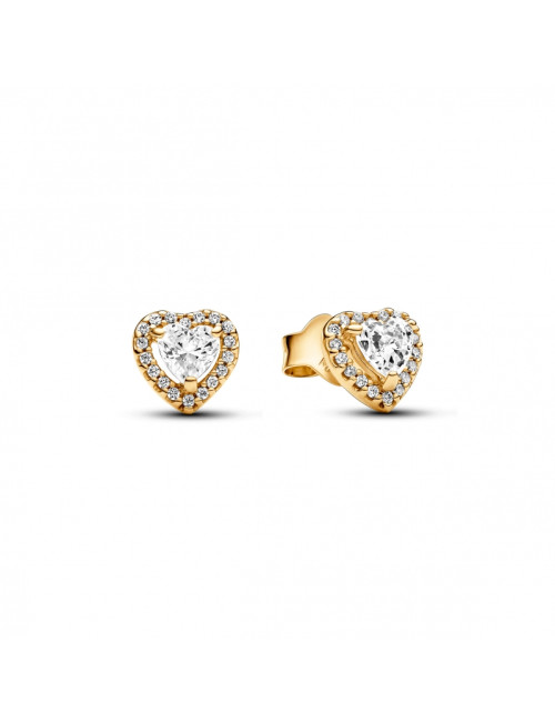 Brincos Sparkling Elevated Heart Pandora