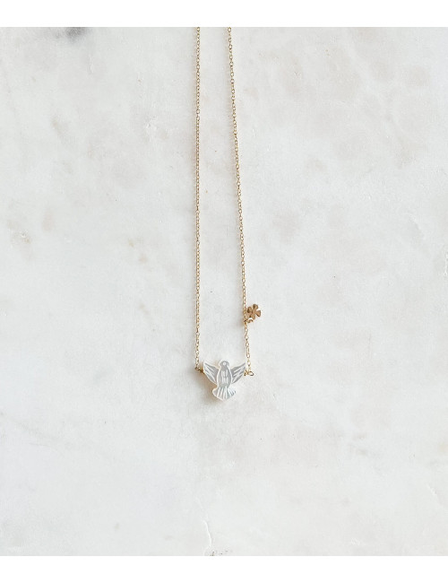 Colar Espirito Santo Madrepérola Prata Dourada