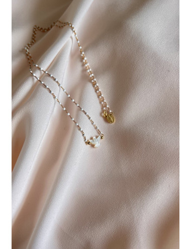 Escapulário Sweet White Prata Dourada