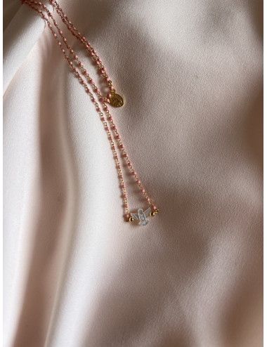 Escapulário Sweet Pink Prata Dourada